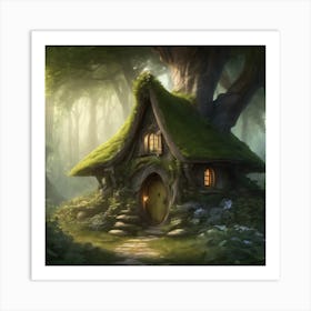 A Beautiful Tiny Fairy In A Woodland Cottage Share1 0 Art Print