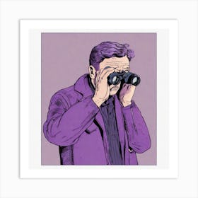 Man With Binoculars 5 Art Print