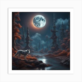 Wolf In The Forest Art Print