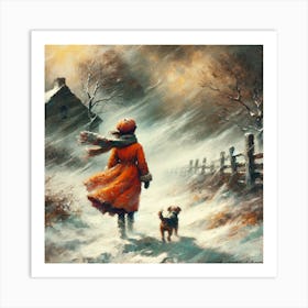 Girl In The Snow Art Print Art Print