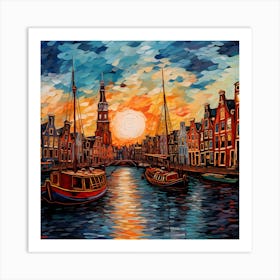 Amsterdam Van Gogh Style Art Print