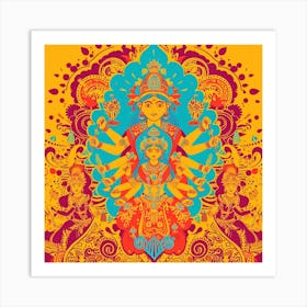 Durga Puja Themed Banner Texture With Goddess Du 1718399475 1 Art Print