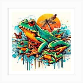 Frog Street Art 10 Art Print