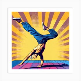 Acrobatic dancing, Pop Art Art Print