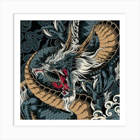 Dragon Snake Legend Japanese Mythology Art Print