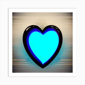 Blue Heart Stock Videos & Royalty-Free Footage Art Print