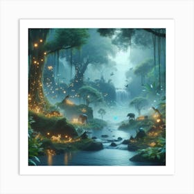 Fireflies In The Forest Art Print