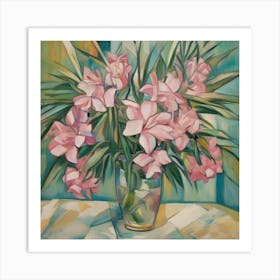 Pink Lilies , Oleanders, Vincent Van Gogh Art Print Art Print