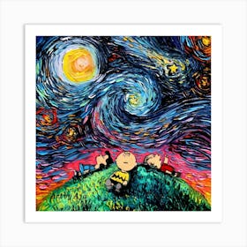 Charlie Pop Culture Painting Starry Night Van Gogh Art Print