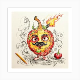 Fruit With A Mustache Art Print