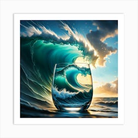 Ocean Wave In Glass Art Print