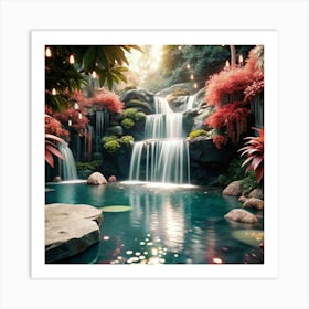 Waterfall In The Forest Art Print