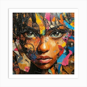 Girl With Colorful Eyes Art Print