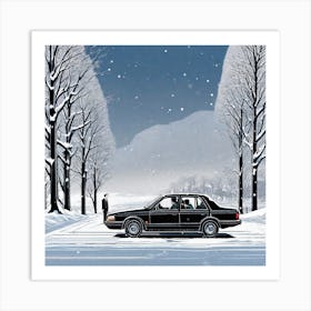 Car In The Snow 1 Art Print