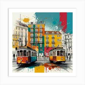 Lisbon Trams Art Print