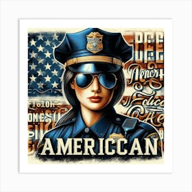 American Police Officer 6 Art Print