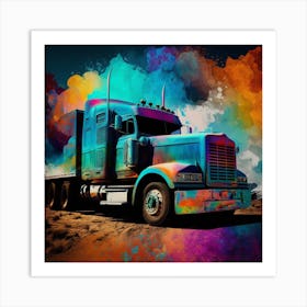 Colorful Truck Painting Art Print