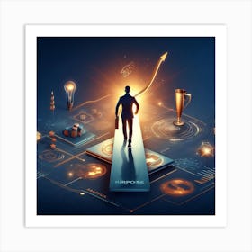 Businessman On The Road To Success Art Print