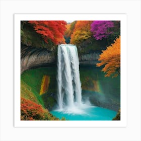 Colourful Waterfall Art Print