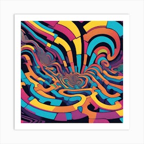 Psychedelic Maze 1 Art Print