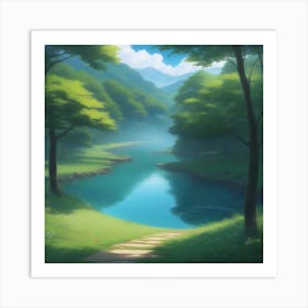 River In The Forest 1 Art Print