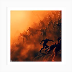 Zombies On A Hill 3 Art Print