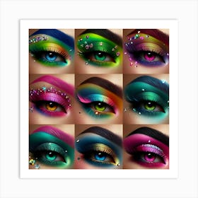 Bright Eye Makeup Looks (4) Art Print