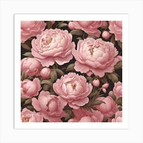 Aesthetic style, Large pink Peony flower 1 Art Print