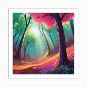 Colorful Forest 2 Art Print