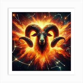 Zodiac Ram 40 Art Print