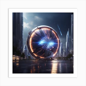 Dreamshaper V7 A Futuristic Energy Shield Protecting A City Fr 0 (1) Art Print