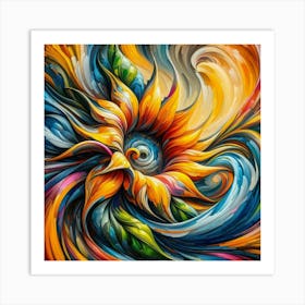 Sunflower Painting 3 Art Print