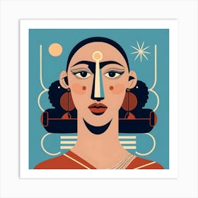 Egyptian Woman Abstract Painting 1 Art Print