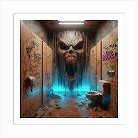 Creepy Bathroom Art Print