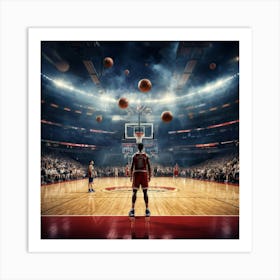 Ball Basketball Game Court People Championship Basketball Court Basket Player Sport Play (5) Art Print