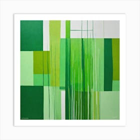 Green Squares 1 Art Print