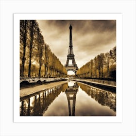 Eiffel Tower Reflection Art Print