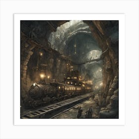 444386 An Underground City, Filled With Steam Powered Tra Xl 1024 V1 0 Art Print