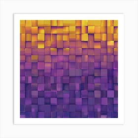 Abstract Purple And Yellow Squares Art Print