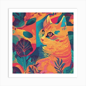 Cat In The Garden Art Print