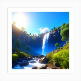 Waterfall In The Forest Art Print