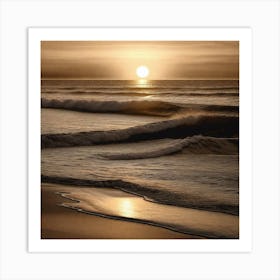 Sunset At The Beach 458 Art Print