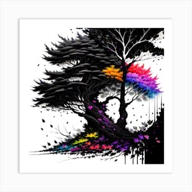 Colorful Trees Art Print