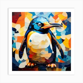 Abstract Puzzle Art Penguin 1 Art Print