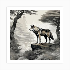 Wolf In The Forest Art Print