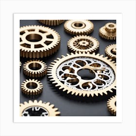 Gold Gears 1 Art Print