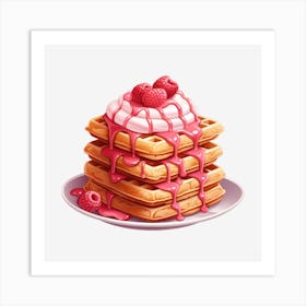 Waffles With Raspberry Icing 2 Art Print