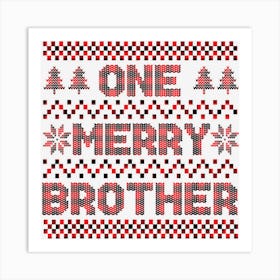 Buffalo Plaid One Merry Brother Ugly Christmas Sweater Xmas Art Print