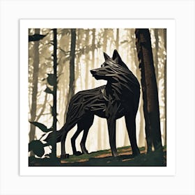 Wolf In The Woods 33 Art Print