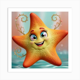 Mermaid Starfish Art Print